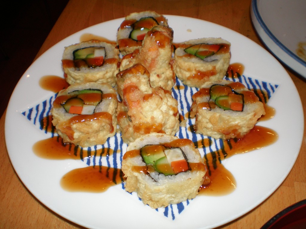 vegan tempura sushi