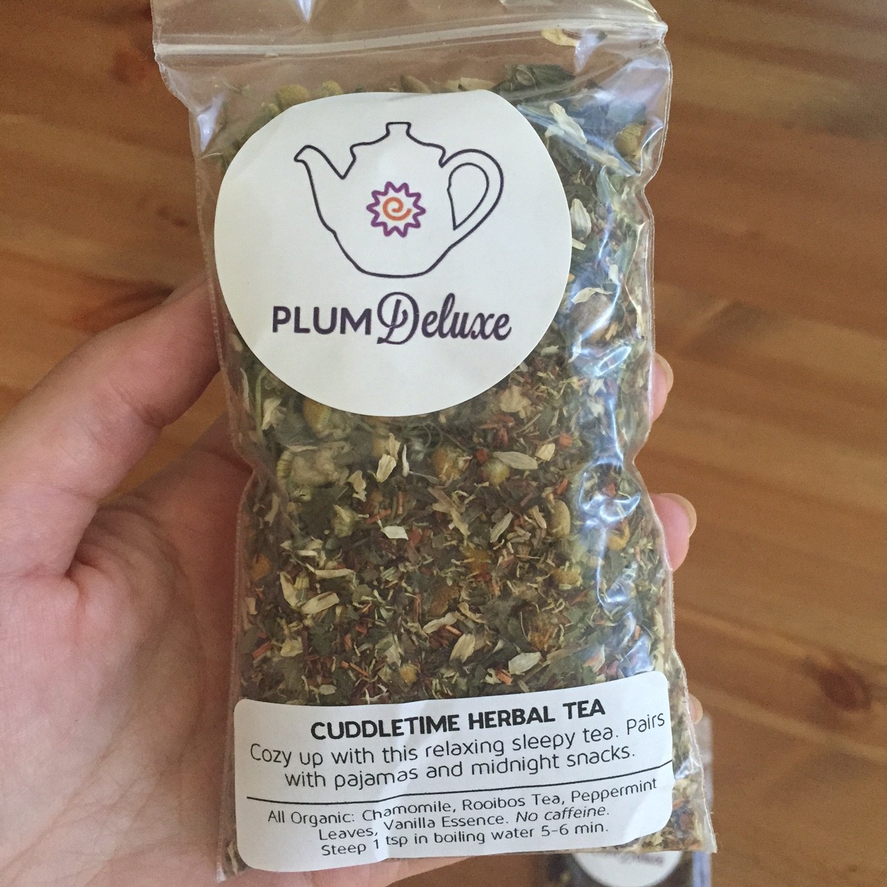 plum deluxe cuddle time herbal tea