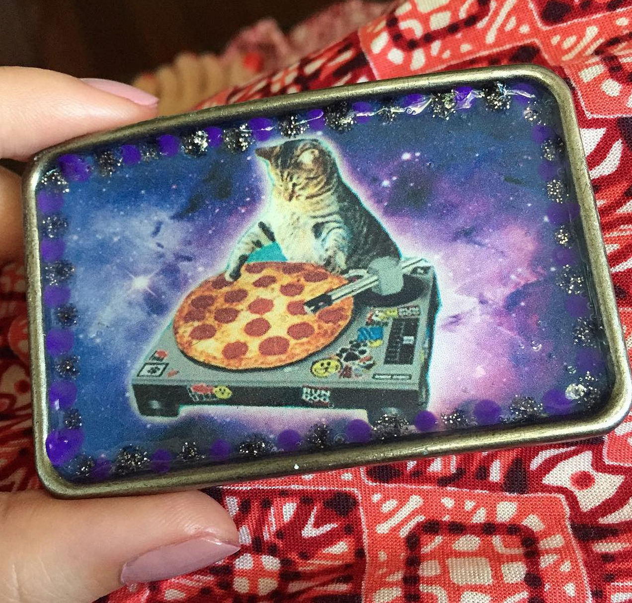 pizza cat belt buckle