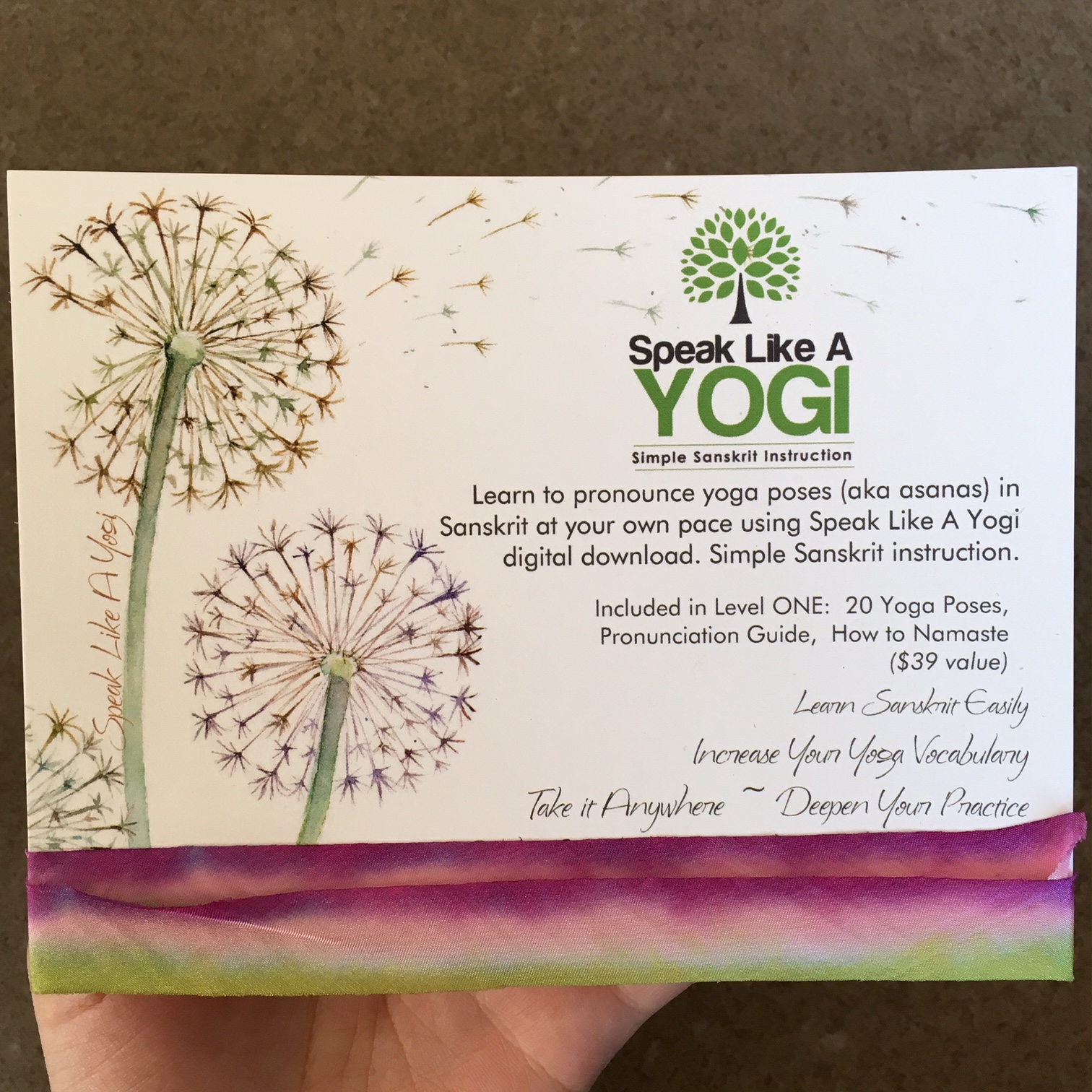 Mantra Download Card and Wish Bracelet from Speak Like a Yogi