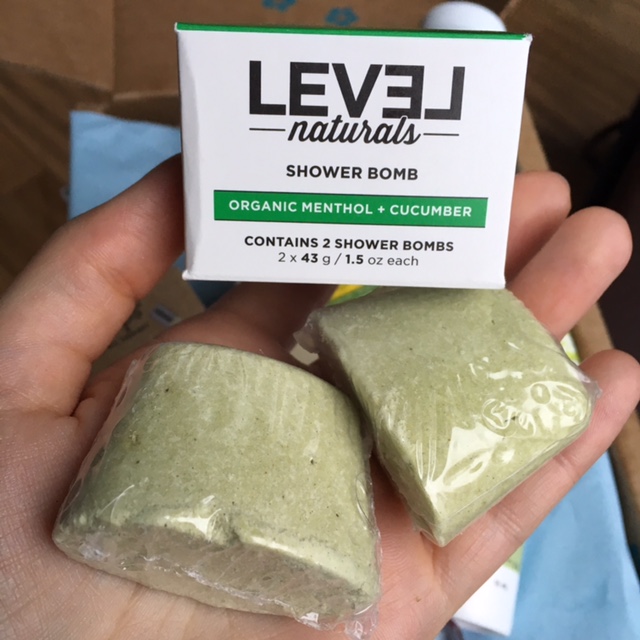 LEVEL Naturals Shower Bombs in Organic Menthol + Cucumber