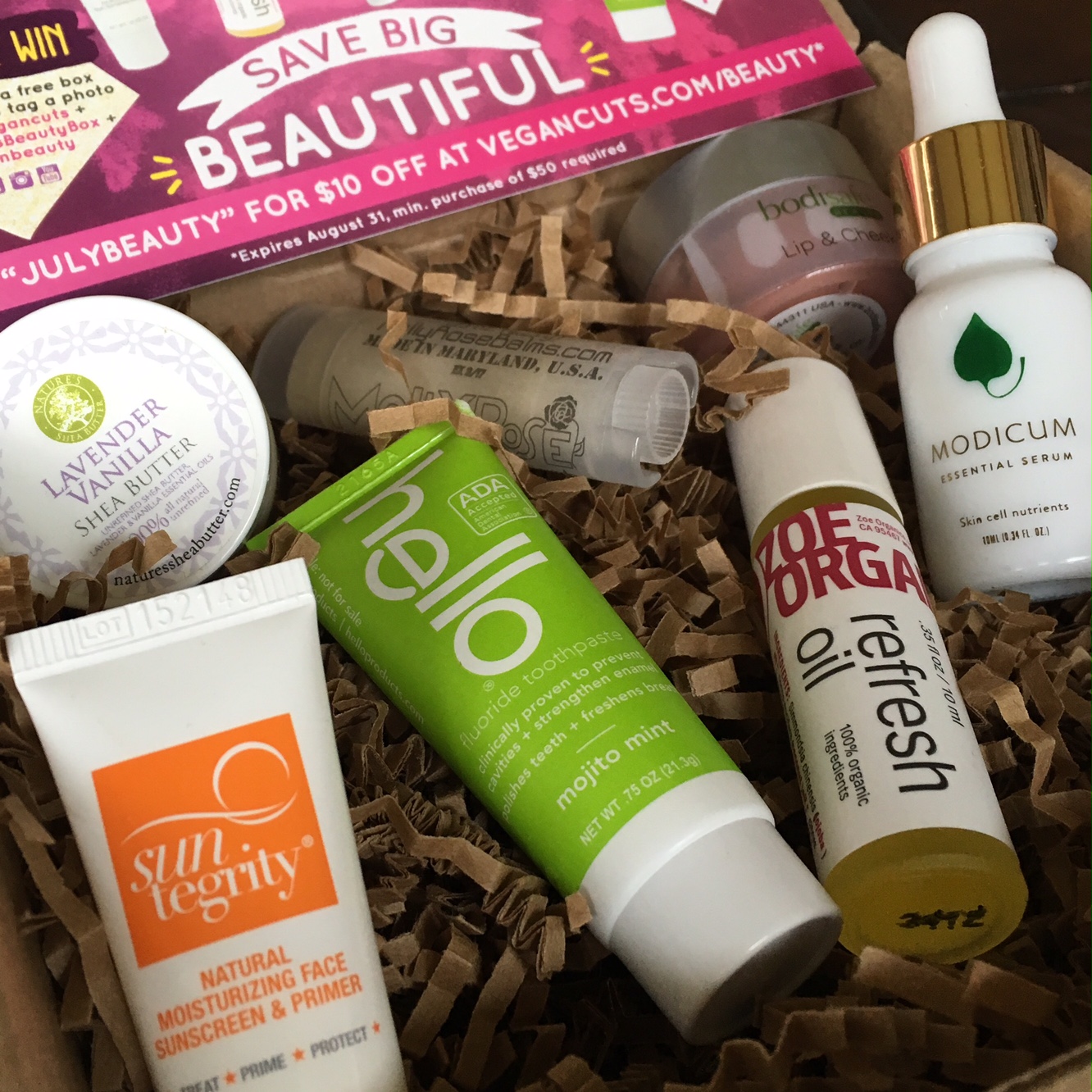 Vegan Cuts Beauty Box July 2016